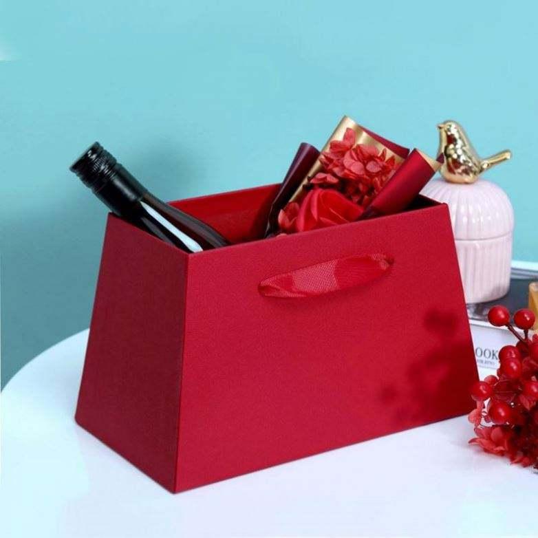 Red Wine Box Corrugated Paper Packaging Portable Gift Box Custom Wine Glass Gift Box For Wine - Image 2