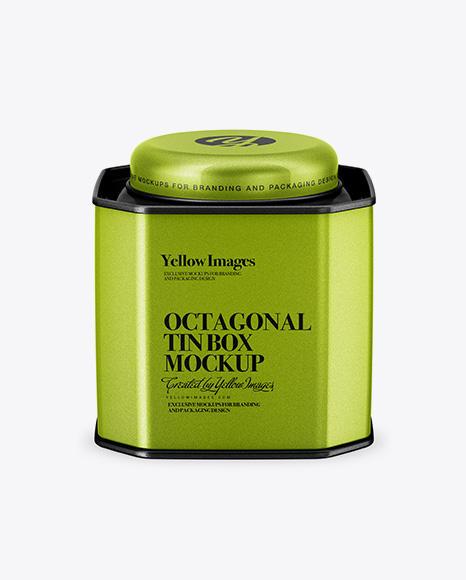 Customized large blue antique metal container octagonal tea sealed canister packaging food grade tin cans with lid for tea - 图片 5