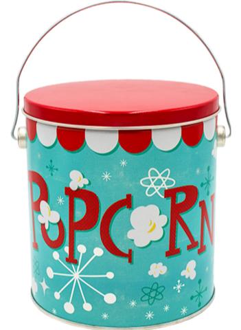 Customized printed 2 gallon large round christmas popcorn tins bucket delicate promotional metal popcorn packaging tin with lid - 图片 3