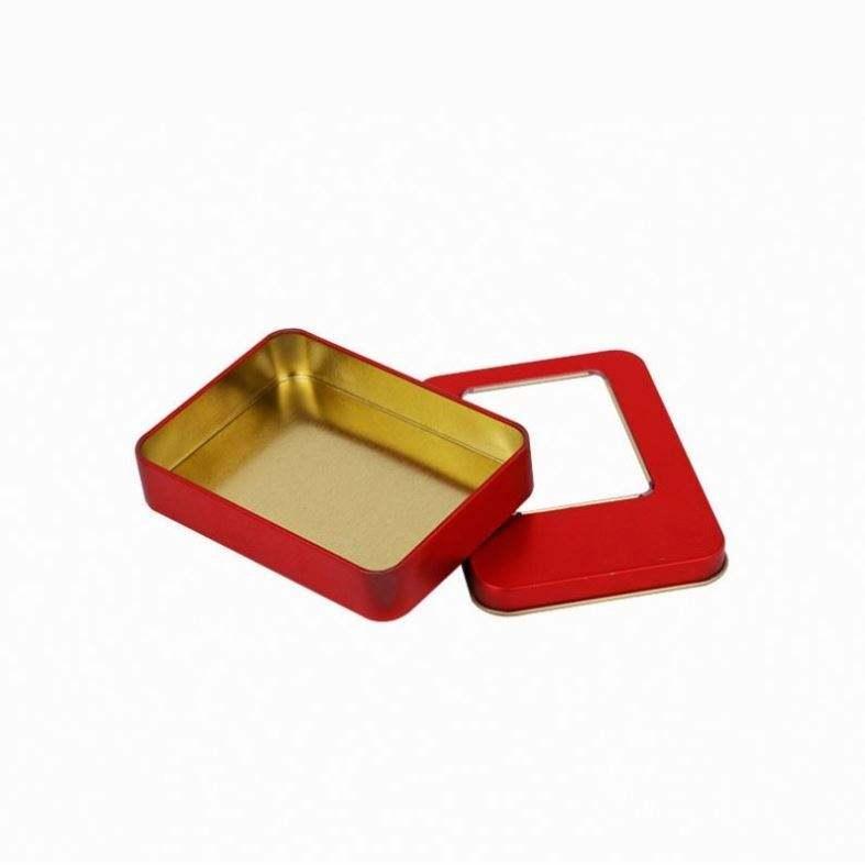 Wholesale Custom Rectangle Tin Box Gift Candy USB Packaging Metal can Tinplate Box With Window - 图片 5