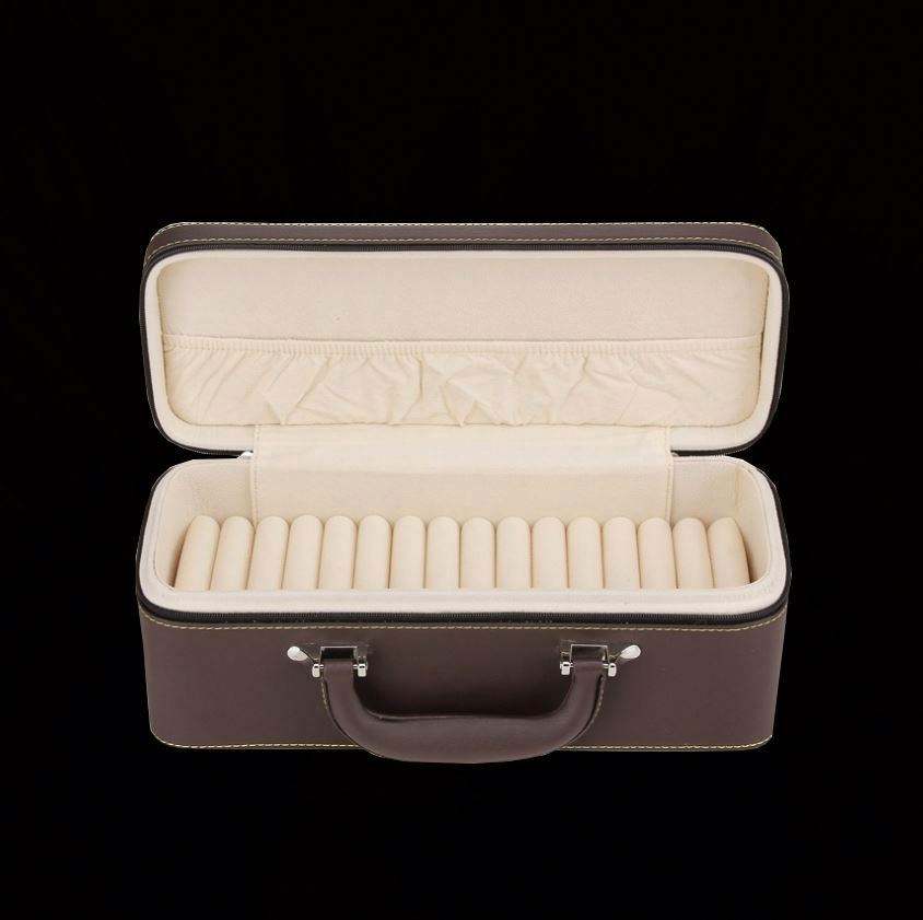 Leather Ring Earrings Necklace Travel packaging luxury bracelet box Organizer Display For Women Gift Storage Case Custom