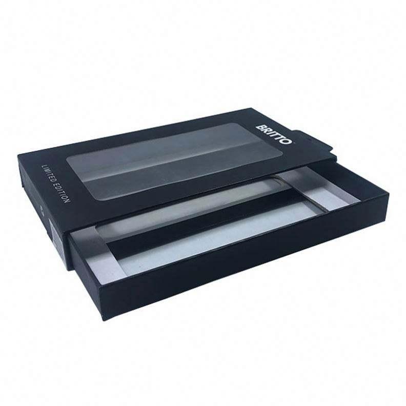 High Quality Red Box for Phone Case Packaging With Plastic Tray Clear Window Custom Printing Box - Image 4