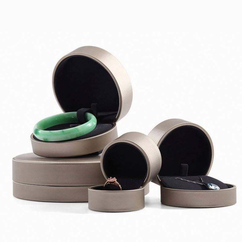 Round High Quality Elegant Jewelry Box PU Leather Jewelry Packaging Ring Necklace Storage - Image 2