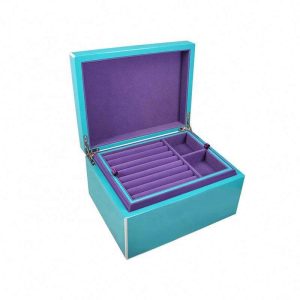 jewelers package custom blue earrings jewelry organizer necklace packaging wooden gift box custom bracelet box