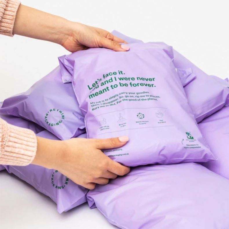 Customized Printed Logo Biodegradable Purple Poly Mailers Plastic Mail Courier Packages Mailing Bag For Postage - Image 7