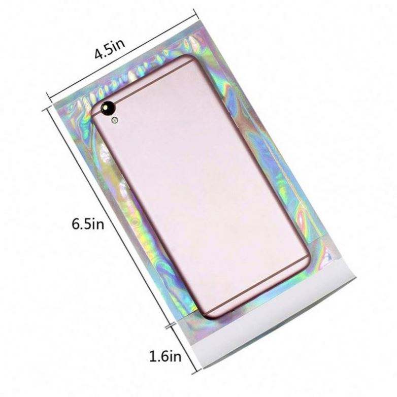 Poly material envelope Packaging gold holographic custom logo printing poly bags - Image 3