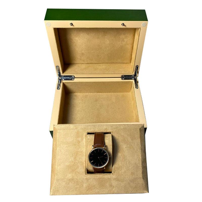Custom logo green lacquered watch box Unique Wooden Luxury Watch Storage Case Gift Packaging Wooden Watch Box - Image 5