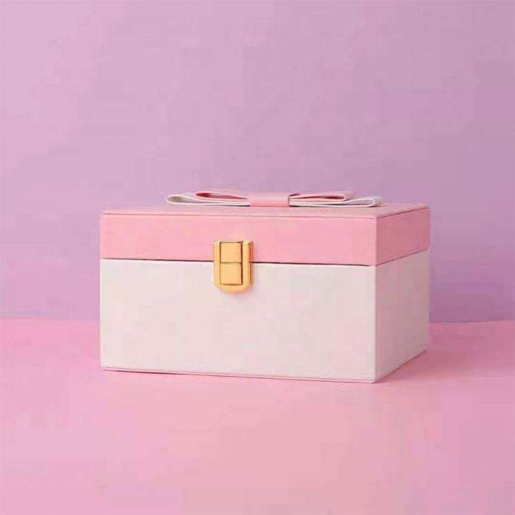 custom logo timepieces jewelry storage pu leather jewelry case boxes cabinet for jewelry packing - Image 2