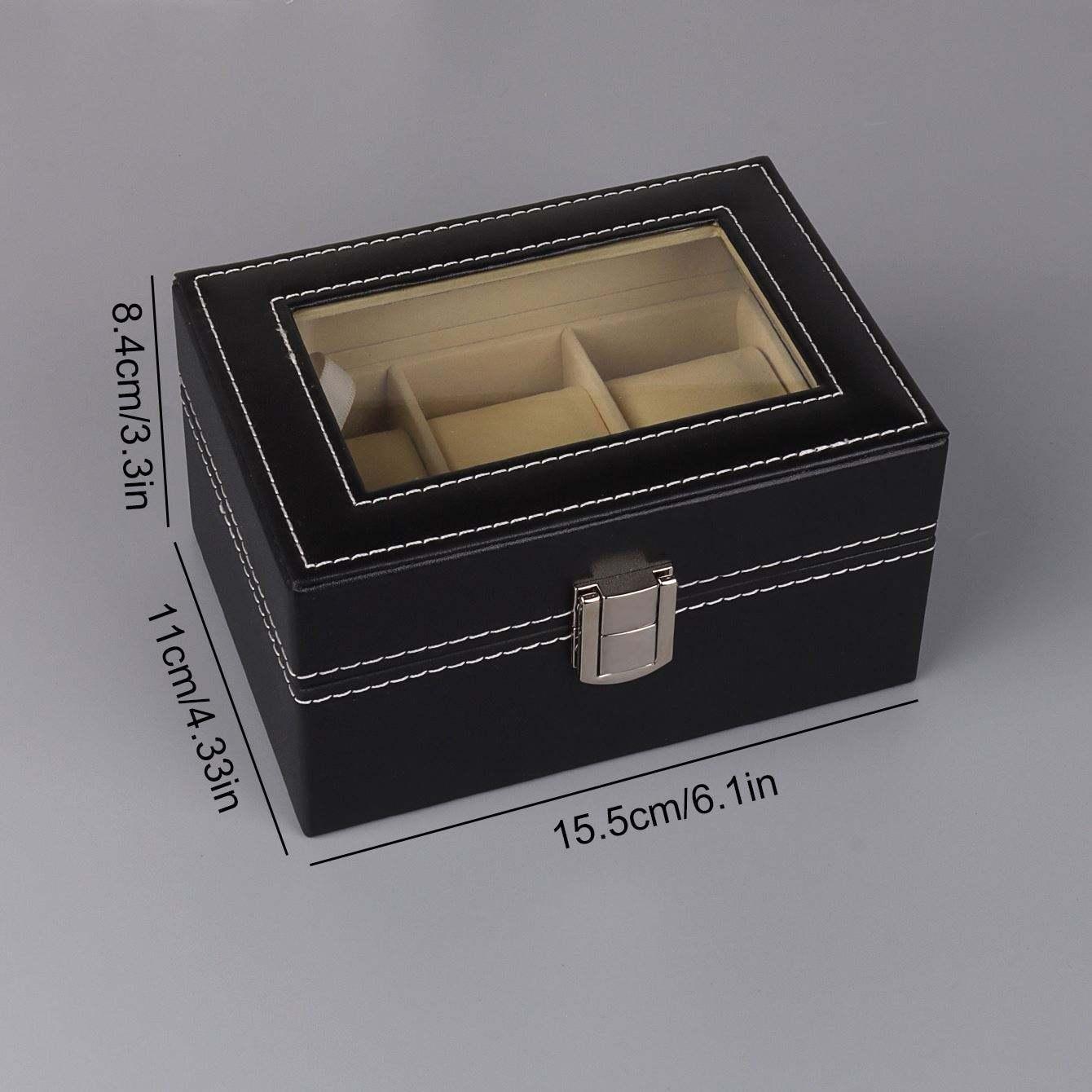XINGYUE In Stock Classic High Quality Watches Box Black PU Faux Leather 3 Slots Watch Watch Storage Box - Image 6