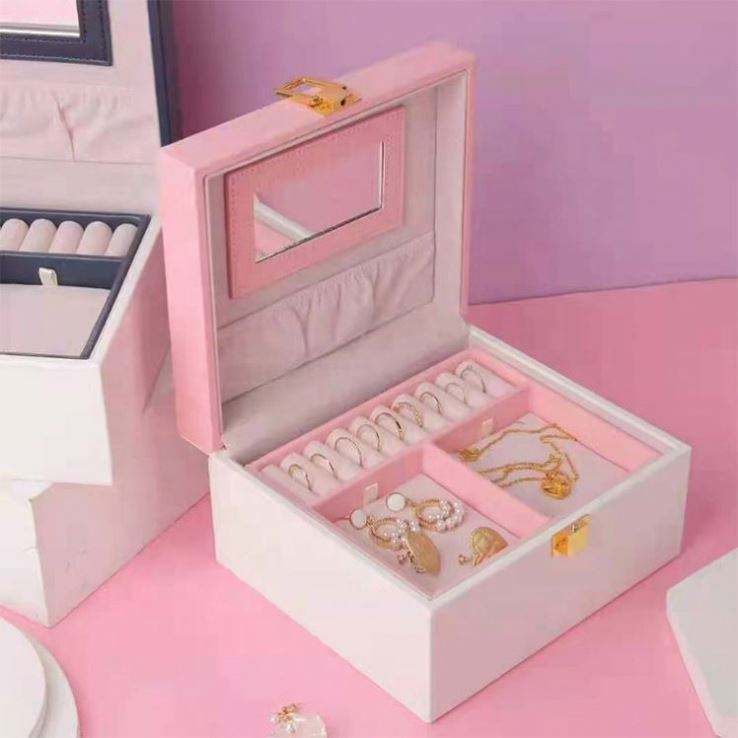 custom logo timepieces jewelry storage pu leather jewelry case boxes cabinet for jewelry packing - Image 4