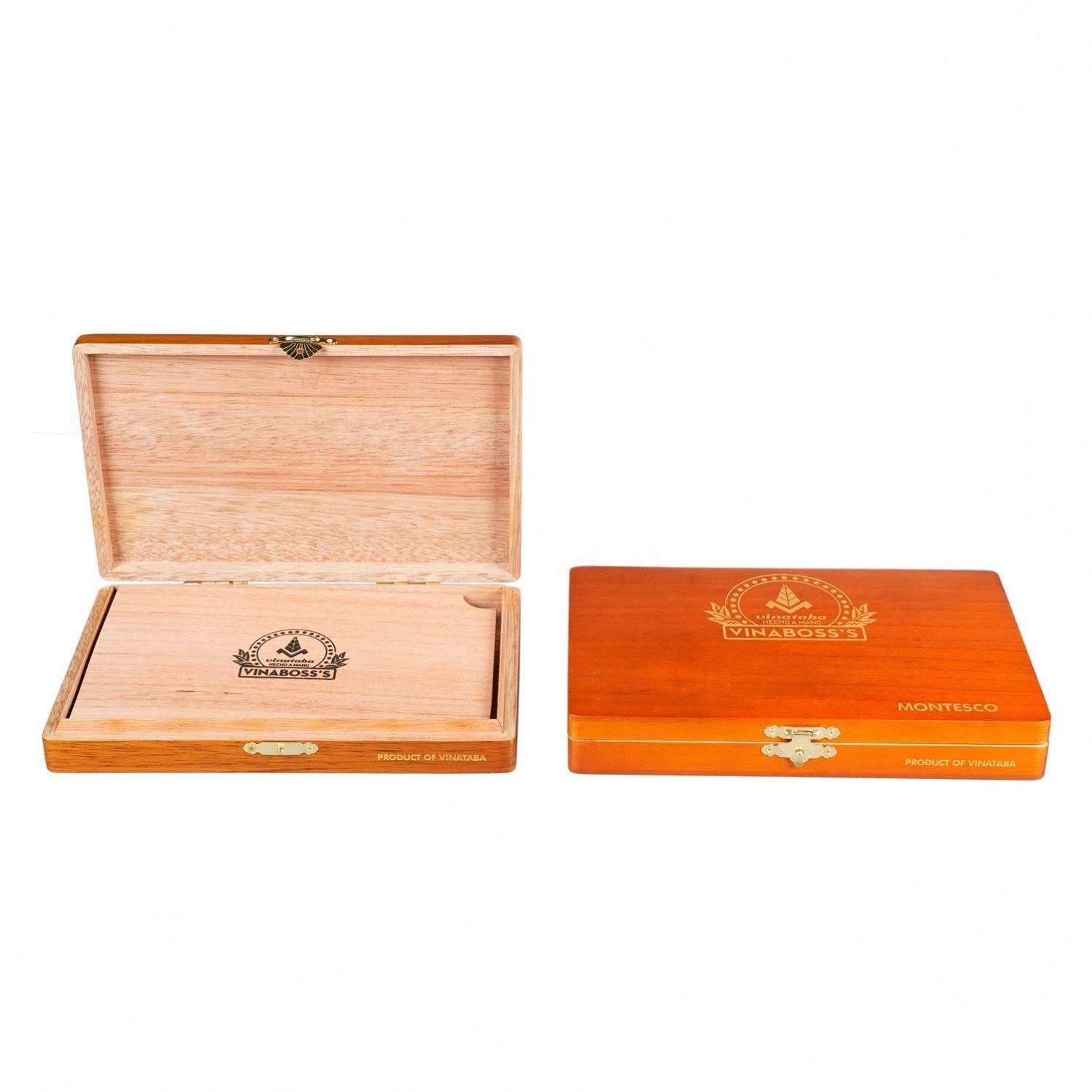Popular promotional rectangle high gloss paint cedar wooden boxes for travel cigar case wholesale - 图片 4