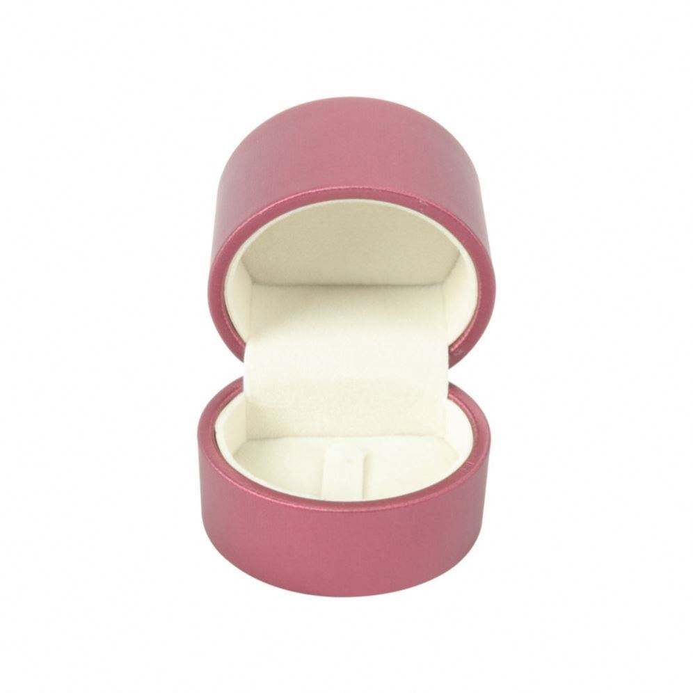 design color pink custom round wedding luxury travel double small ring gift packaging for women with box suede jewelry box