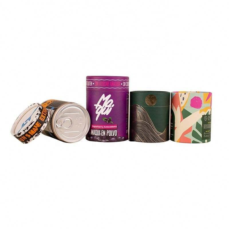 Eco friendly Customized Size Biodegradable Cardboard Paper Tube For Protein Powder Tea Packaging - 图片 5