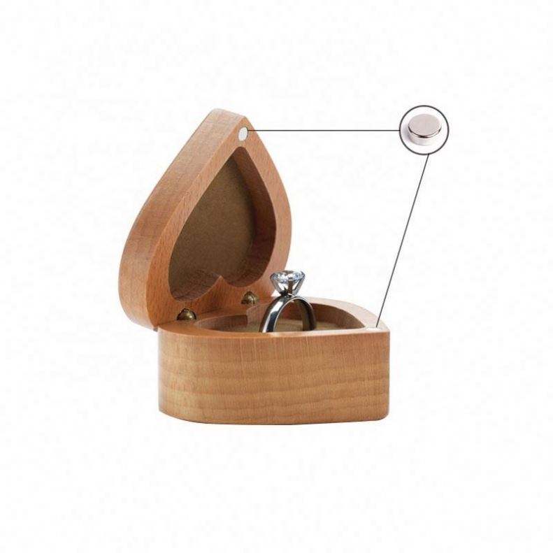 mini heart shaped mdf engagement gift storage ring boxes jewellery packaging wedding jewelry wholesale wooden ring box - Image 6