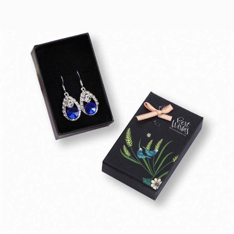 Wholesale High Quality Black Custom Logo Ring Necklace Jewelry Packaging Box - Image 4
