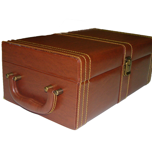 2024Newest Best Selling High Quality MDF Material Plus PU Leather Double Layer Wooden Wine Box - Image 4