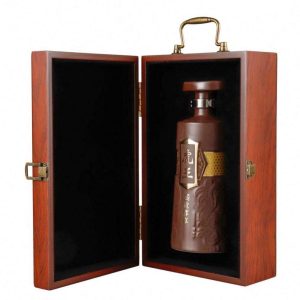 Custom Laser Logo Birch Wood Single Wine Bottle Gift Packaging Wooden Wine Box