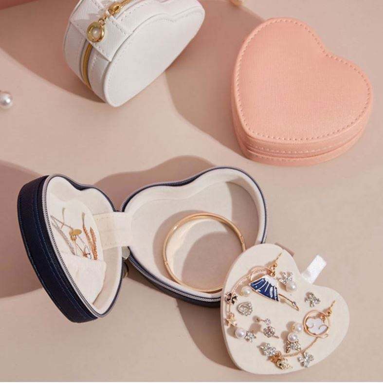 Customize Heart Shape Pu Leather Jewelry Box Packaging High Quality Jewelry Storage Box Case - Image 3