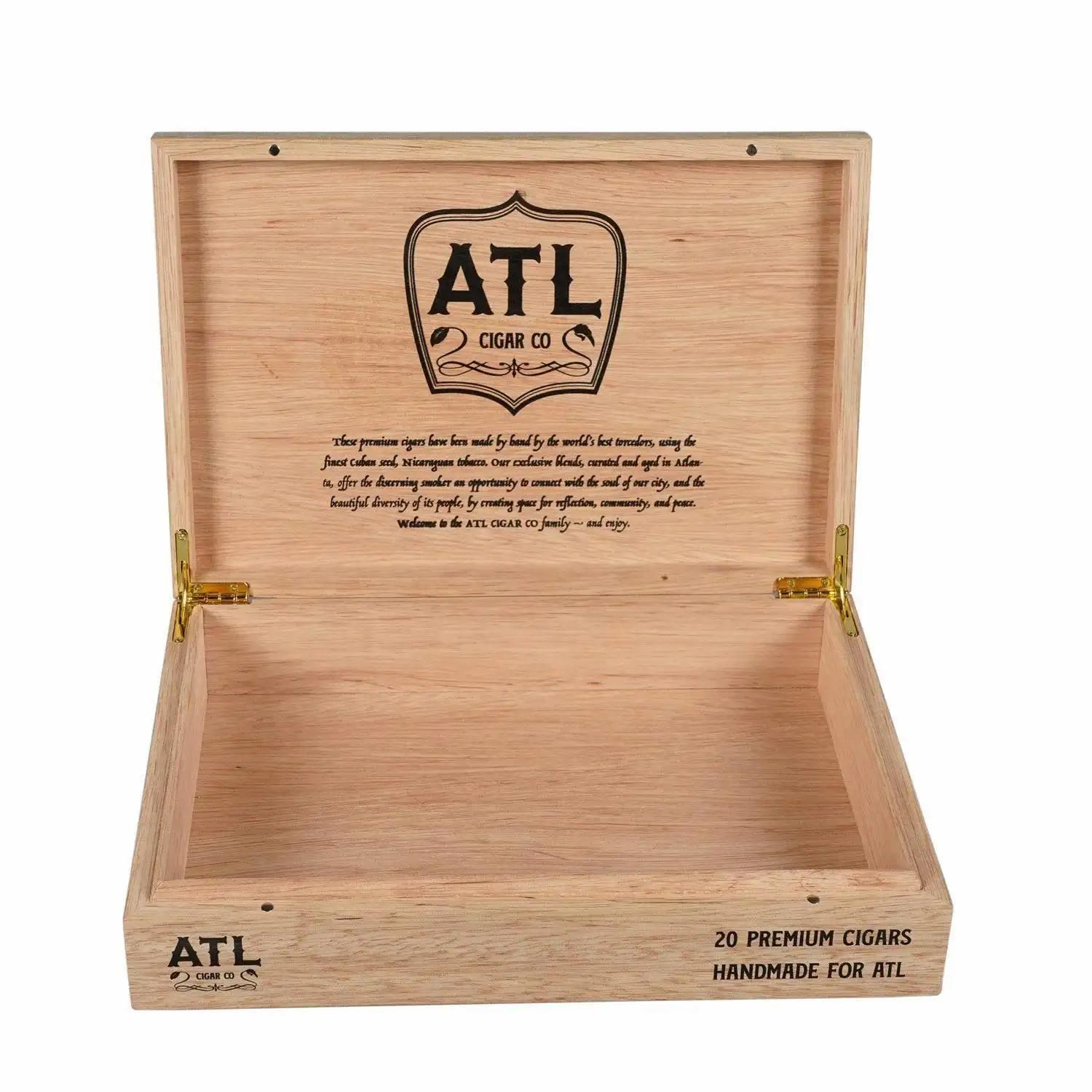 Sell hot high quality paint silk scree luxury cigarette case custom wood humidor cigar box - 图片 4