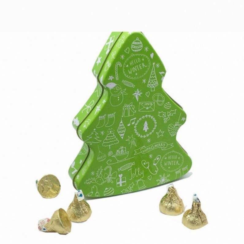 Custom Printed Exquisite Tin Box Storage Christmas Tree Metal Box Tea Chocolate Packaging Tin Packaging Gift Box - 图片 5