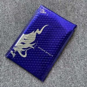 Custom Waterproof Shock-Resistance Self Laser Bubble Envelope Shipping Mailing Bags Blue Metallic Poly Holographic Bubble Mailer