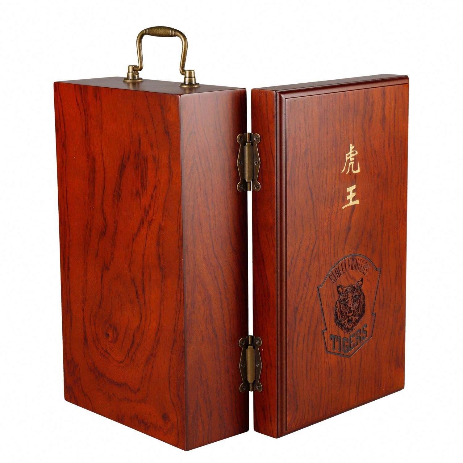 High Quality Handmade Custom Single Packaging Birch Solid Wood Wine Bottle Box - Image 3
