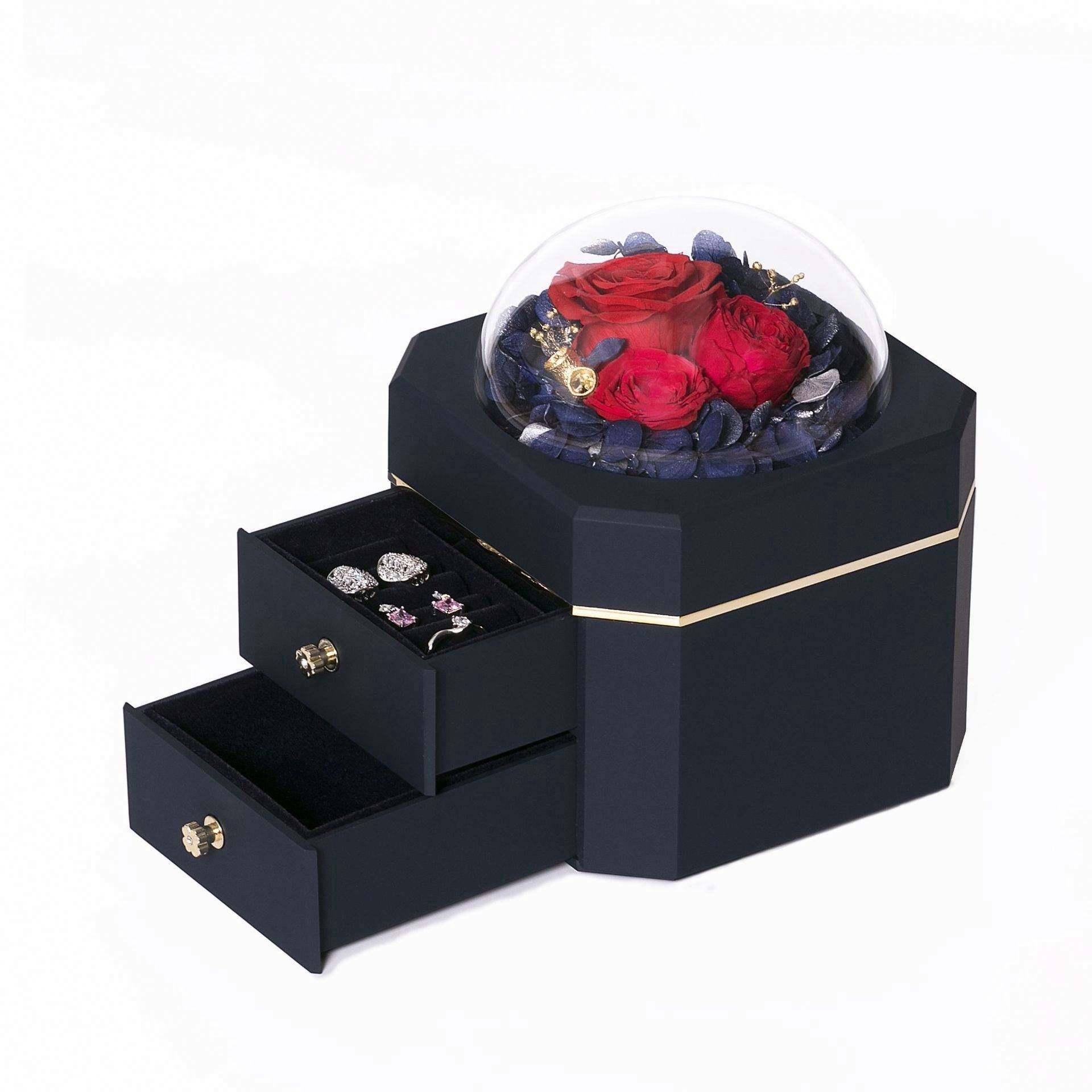 Custom wholesale color pink red women wooden ring box small jewelry box packaging for ring/gift large wooden jewelry box