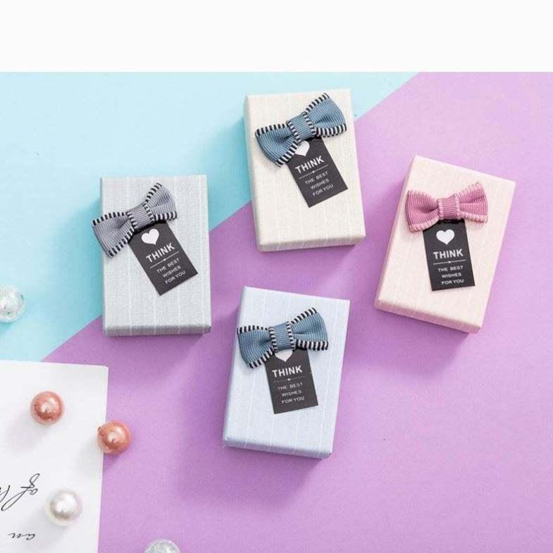 Wholesale Delicate Bowknot Gift Paper Box Small Luxury Paper Jewelry Packaging Box Ring Earrings Packaging Box - Image 3