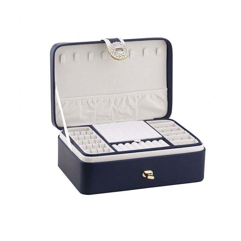 Custom pu leather jewelry travel box luxury jewelry storage boxs with logo - Image 3