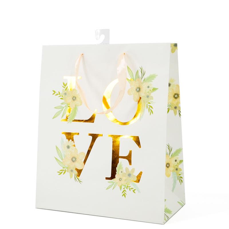 Luxury recycled eco-friendly White Shopping Paper Mailing Bag Recycled Hot Stamping Gift Packaging Paper Bag - 图片 7