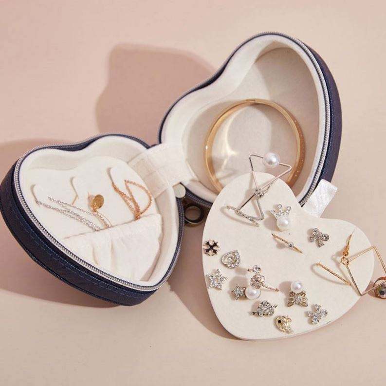 Customize Heart Shape Pu Leather Jewelry Box Packaging High Quality Jewelry Storage Box Case - Image 2