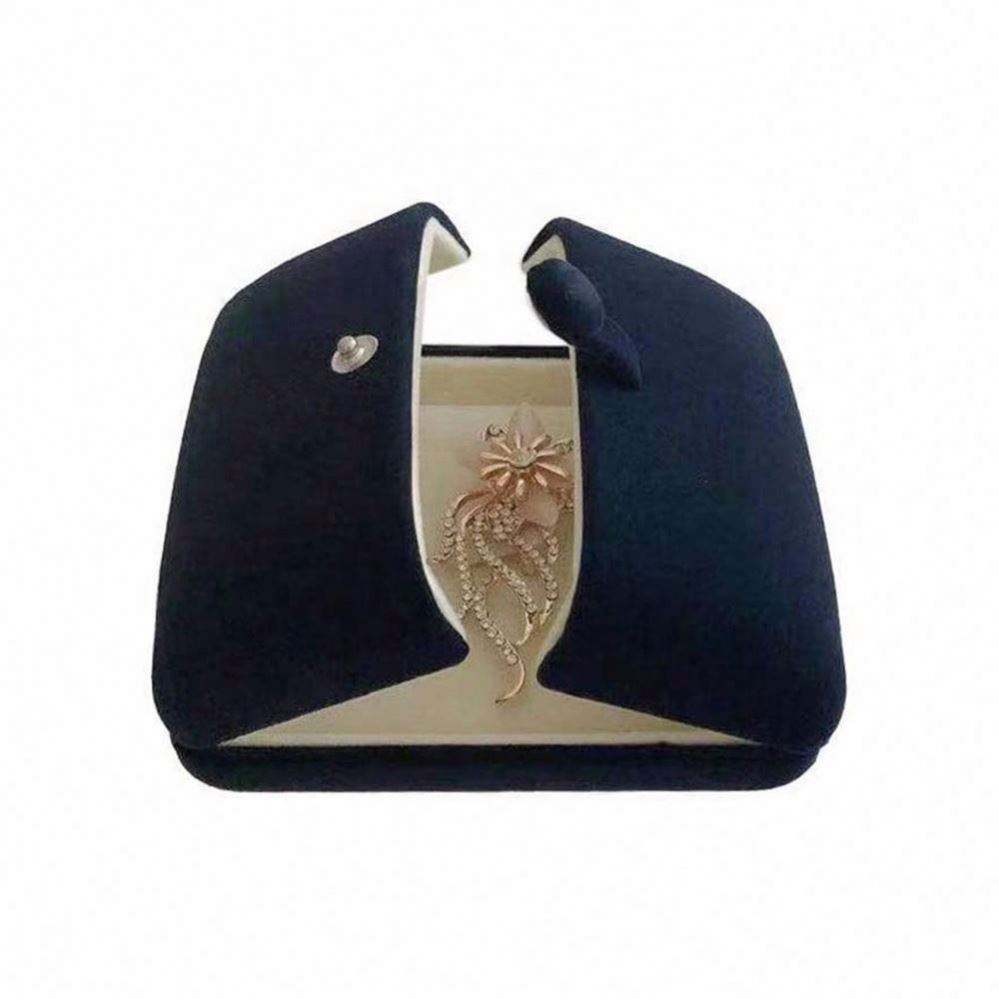 High End Blue Luxurious Velvet Jewelry Box Brooch Honorary Pin Badge Box for Special Gift Presentation - Image 4