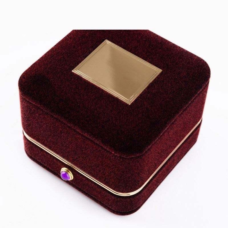 Wine Red Ring Pendant Packaging Display Jewelry ring Box Velvet Jewelry Packaging Box Gift Box for wedding and proposal - Image 4