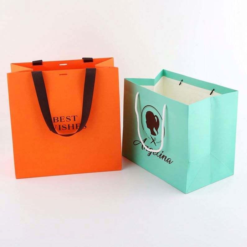 BTO Custom Design Ribbon Handle Black Luxury Jewelry Cosmetic Gift Clothing Shopping Packaging 250 gsm Art Paper Bag For Clothes - 图片 3