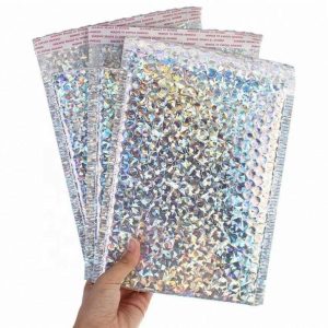 OEM Factory Wholesale Waterproof Holographic Bubble Mailers Custom Shipping Bags Bubble