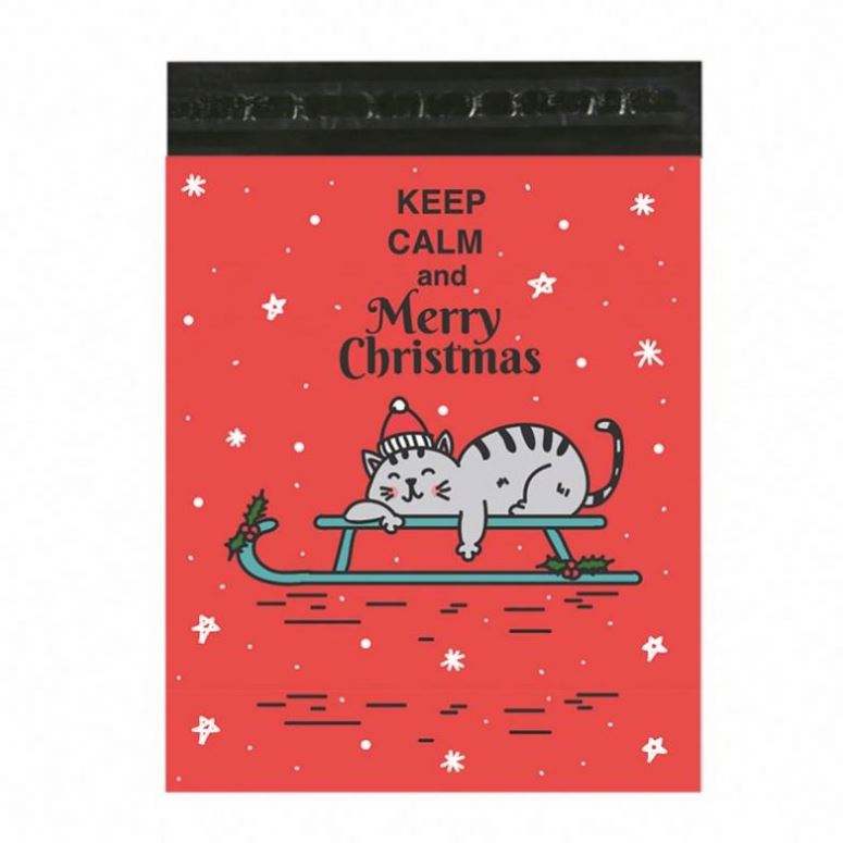 Merry Christmas 10x13 Inch Poly Mailers Shipping Envelopes Boutique Custom Bags