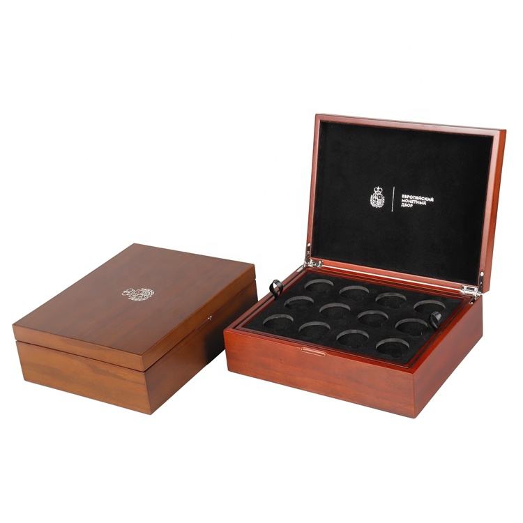 Factory ODM Wholesale Luxury Display Lid MDF Wooden Coins Collections Box Holder - 图片 7