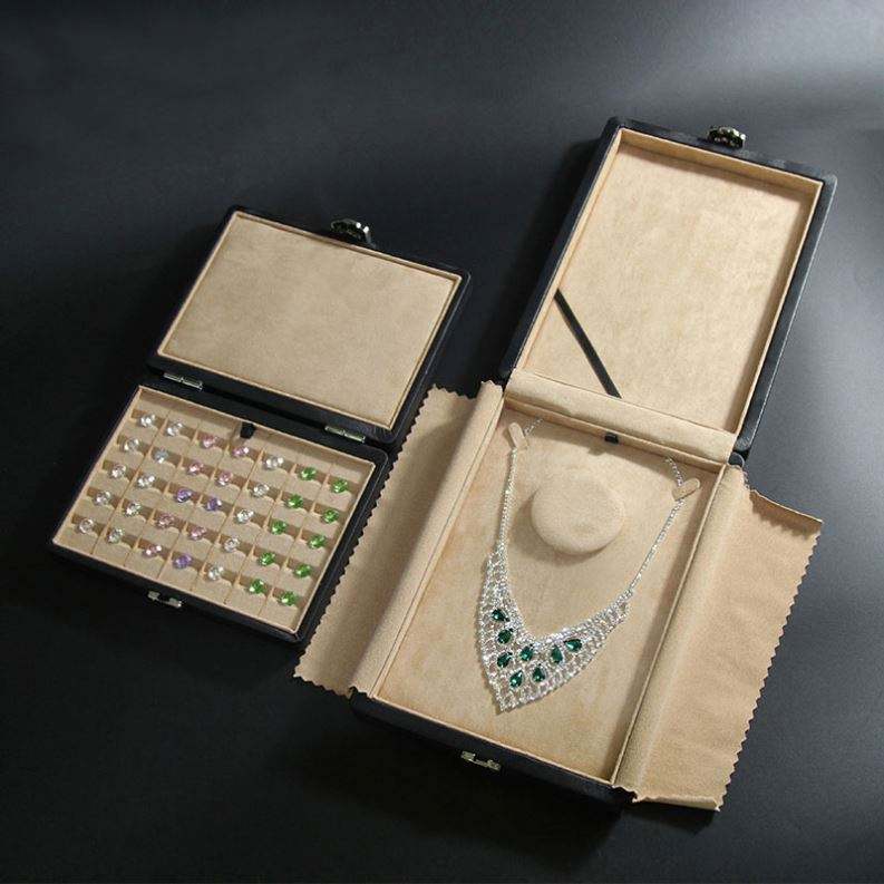 Custom printed logo jewelry box pu leather velvet luxury gift packaging jewellery box - Image 4
