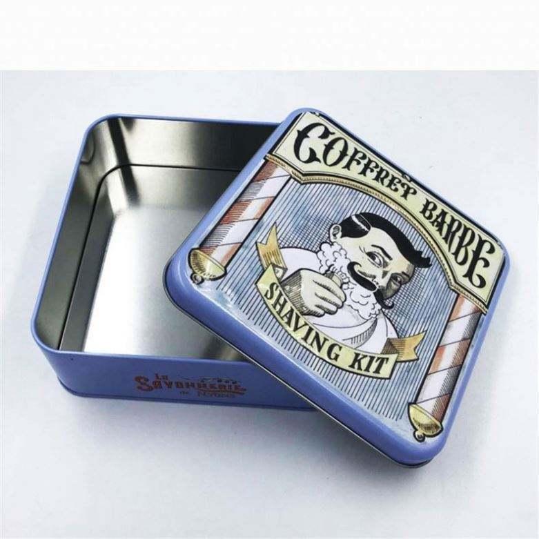 Custom Square Tin Box Shaving Kit Packaging Box High-end Tin Custom Packaging Box - 图片 2