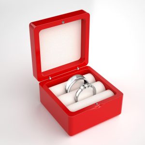 Wholesale High-End Custom Display Wooden Ring Box Portable Wedding Wooden Double Ring Box