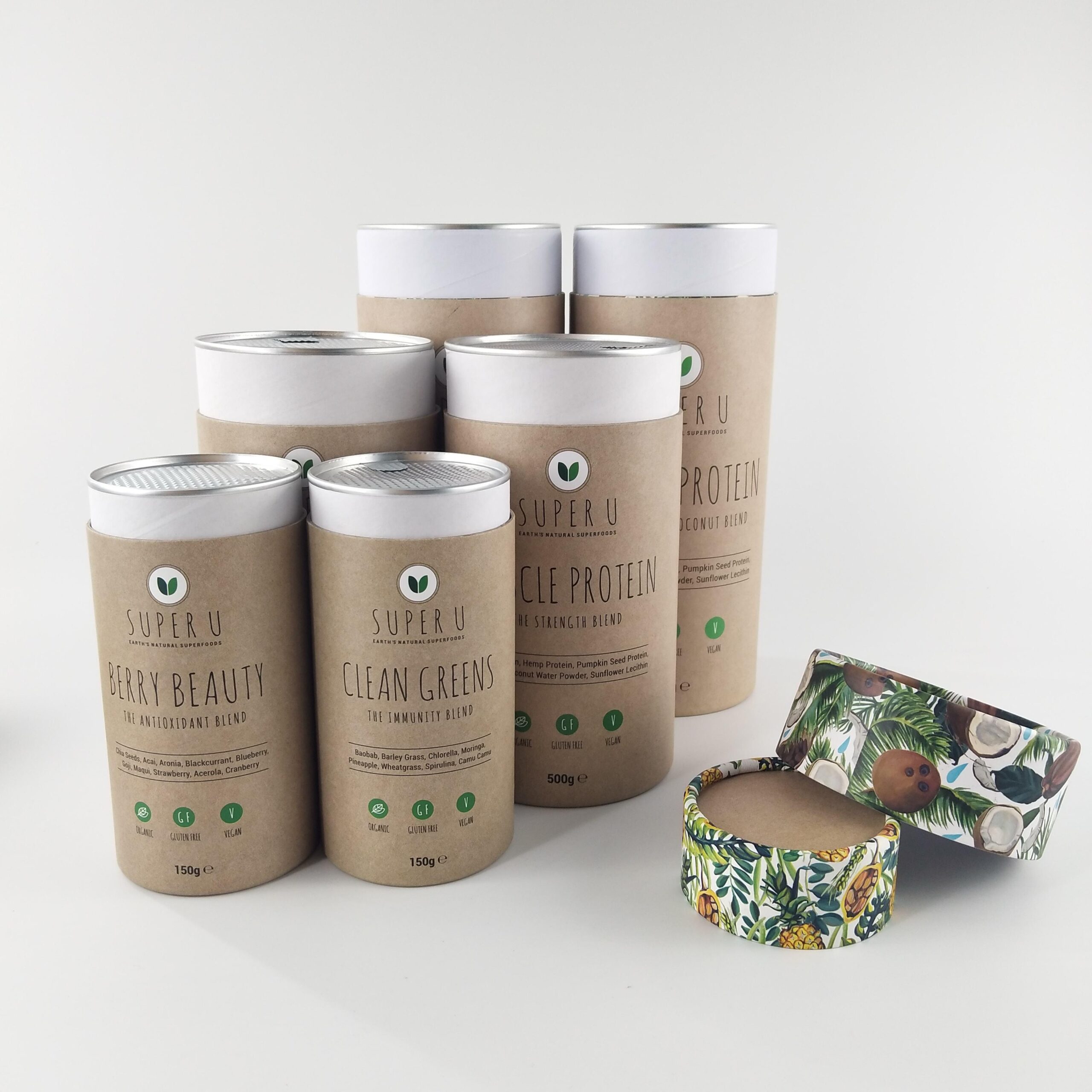 Food grade custom Eco friendly cardboard tube packaging paper box for coffee and tea packaging - 图片 3