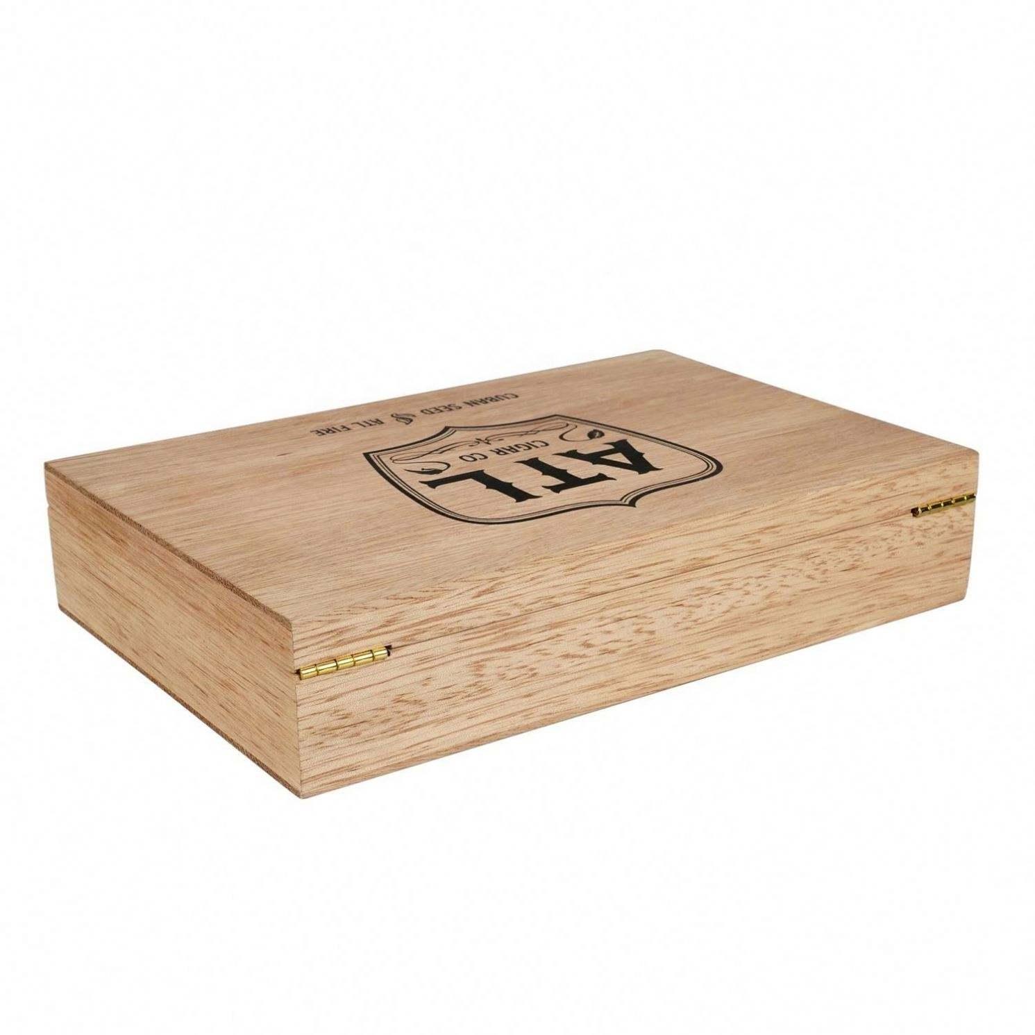 Sell hot high quality paint silk scree luxury cigarette case custom wood humidor cigar box - 图片 5
