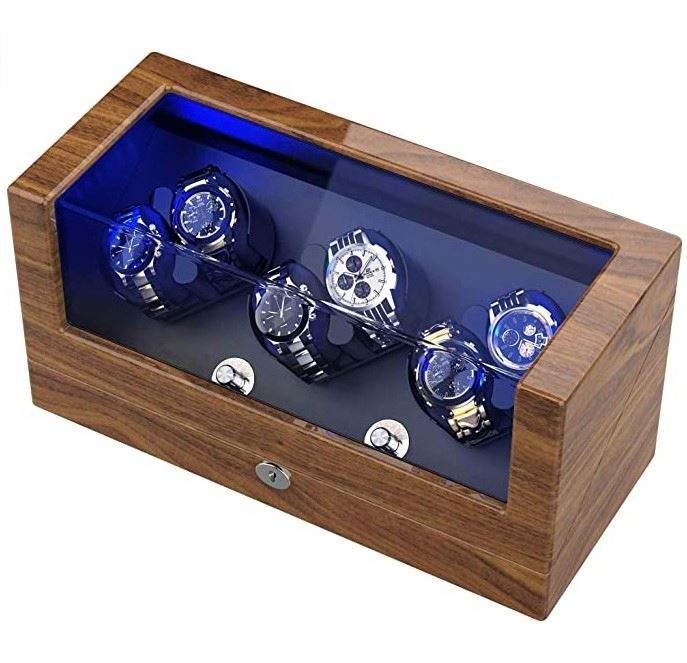 Watch winder for automatic watches with flexible watch pillow wooden shell powered by Japanese Motor - Image 5