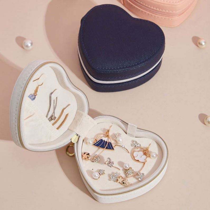 Customize Heart Shape Pu Leather Jewelry Box Packaging High Quality Jewelry Storage Box Case - Image 5