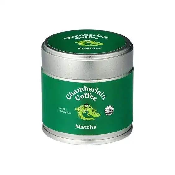 Luxury airtight pure steel tea matcha powder container 30 40g gram ring pull silver matcha caddy tin can round pack for matcha - Image 5