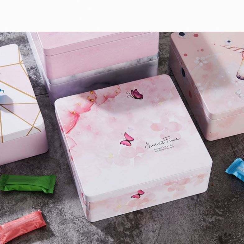 Luxury Leather Surface Metal Cans Gift Packaging Box Cookie Food Mooncake Tin Box - Image 6