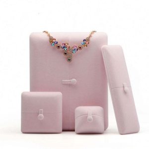 promotional Classic Jewelry Box Velvet Pendant Necklace Ring Jewelry Packaging Box Gift Box