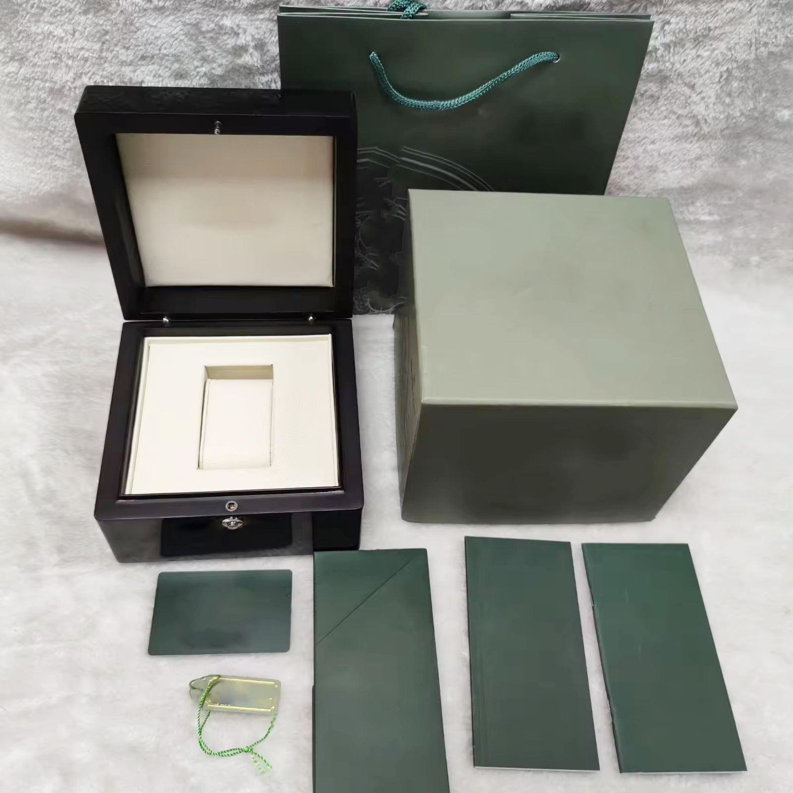 Highest quality black wooden Watch Package Box Luxury brand Gift watch case With accessory certificates with bags - Image 2
