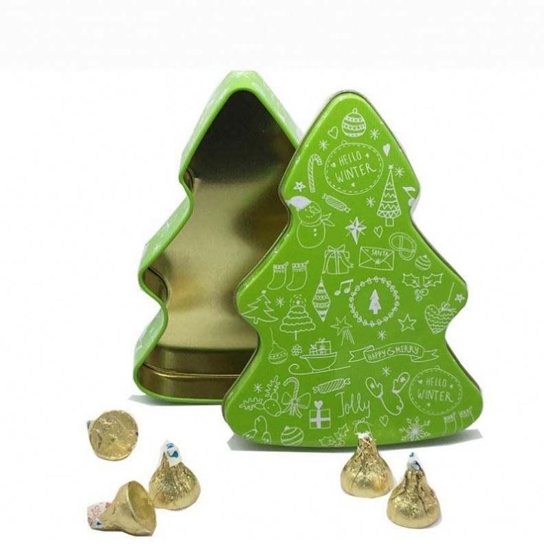 Custom Printed Exquisite Tin Box Storage Christmas Tree Metal Box Tea Chocolate Packaging Tin Packaging Gift Box - 图片 6