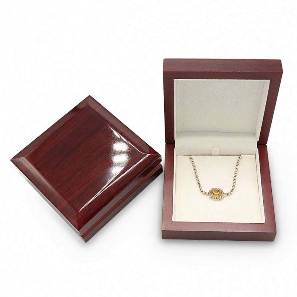 Wholesale High Quality Wooden Necklace Gift Box Custom Logo Wood Jewelry Necklace Box - Image 4